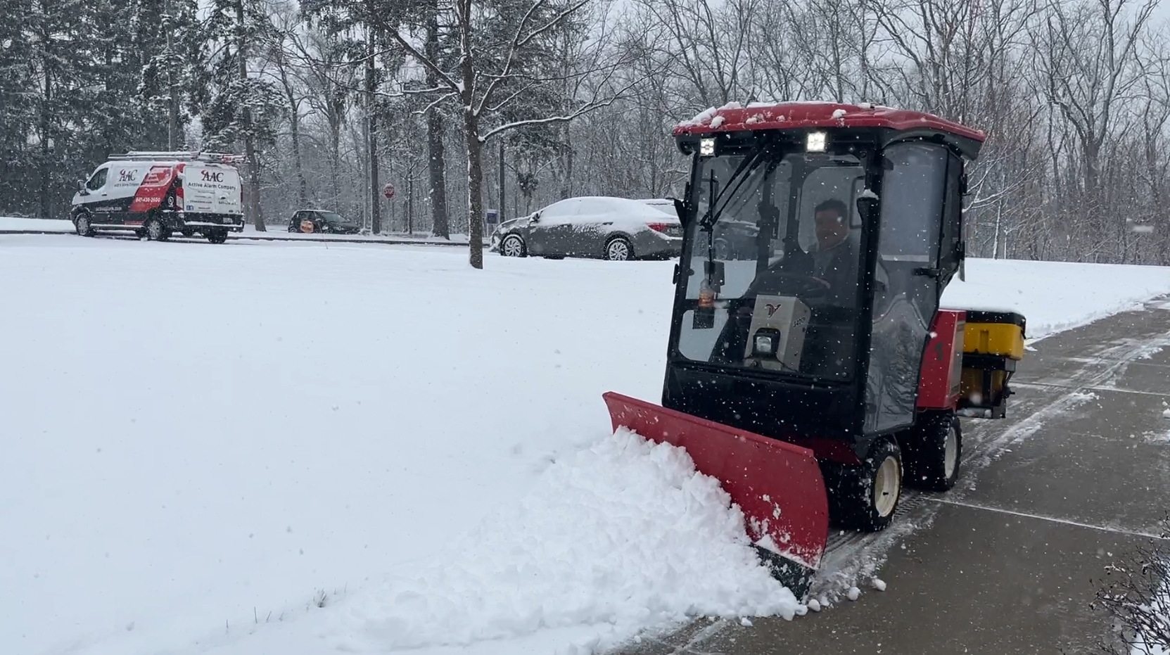 snow sidewalk